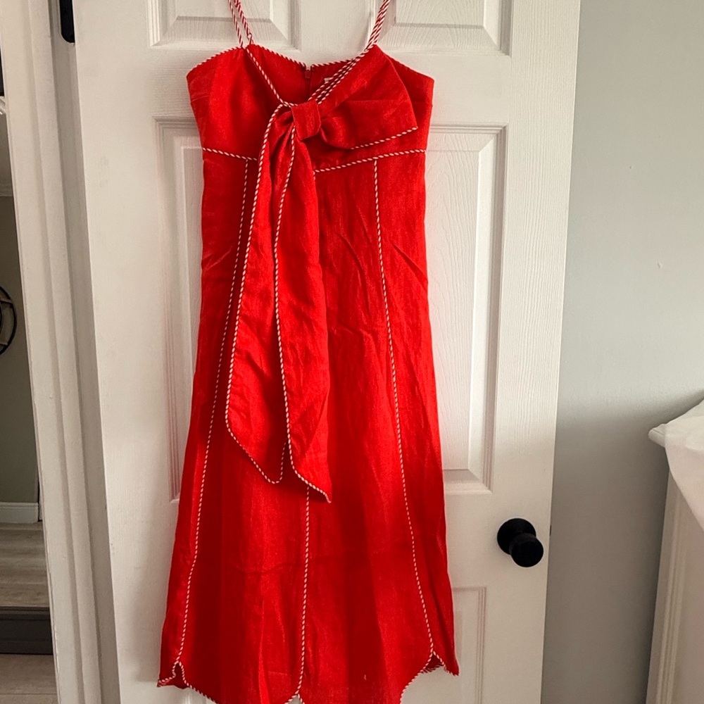 FARM Rio Red Dress with Bow